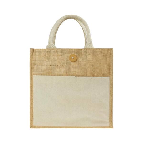 Megan Eco cotton front pocket jute bag (3)