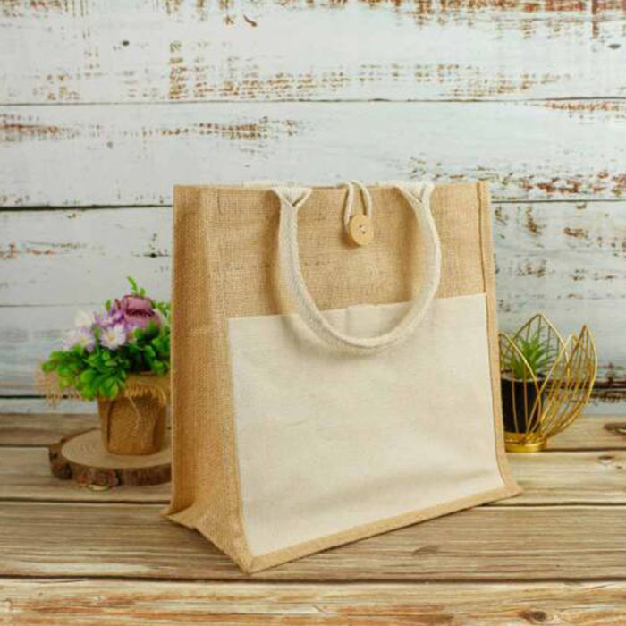 Megan Eco cotton front pocket jute bag (6)