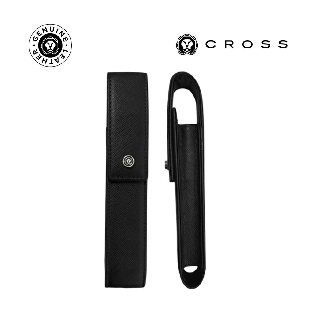 Cross leather flap. Cross leather single pen case with flap. (1)