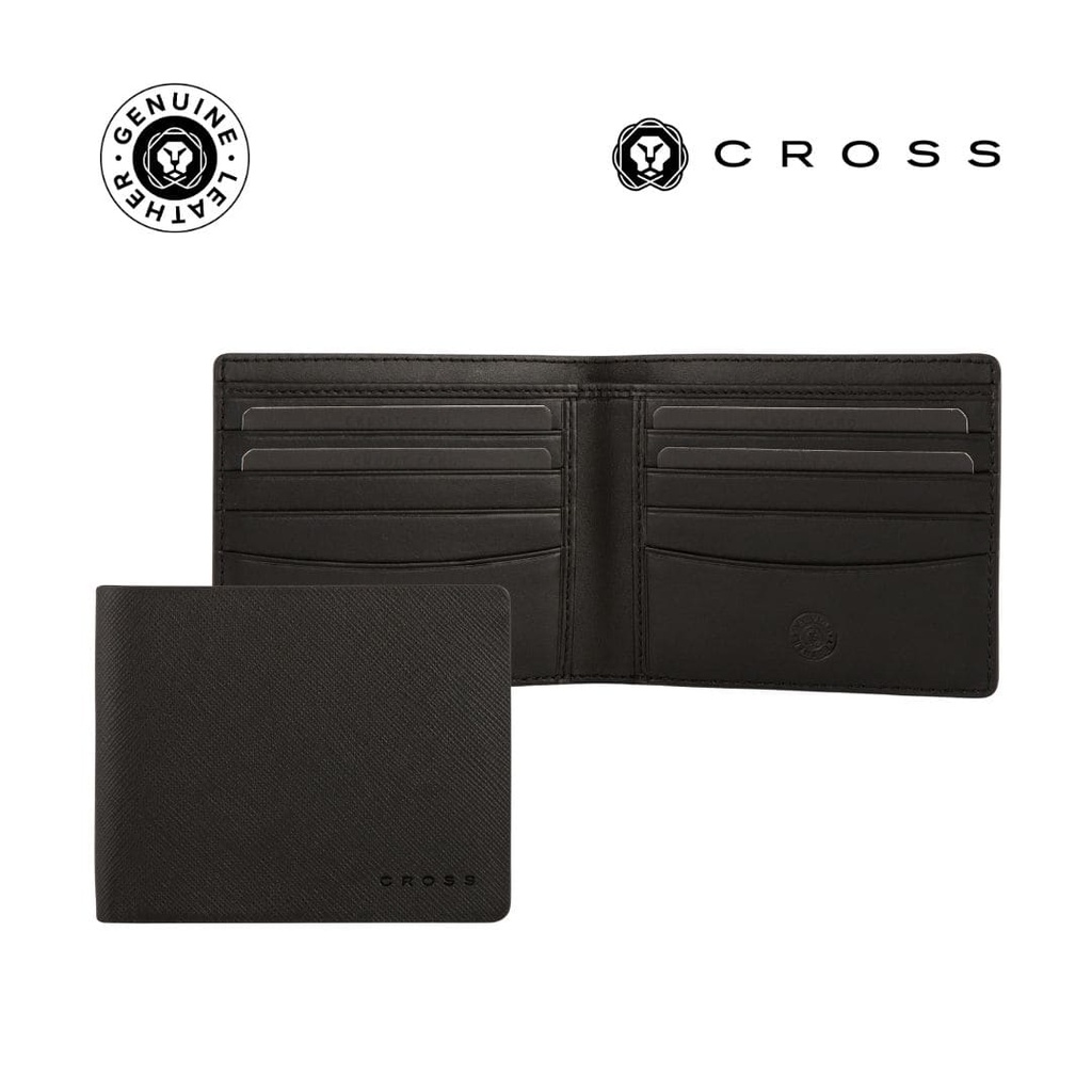 Cross slim bifold wallet Cross saffiano leather 8CC slim bifold wallet (1)