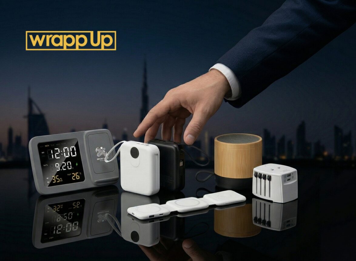 corporate giveaways with custom branded pouch and accessories