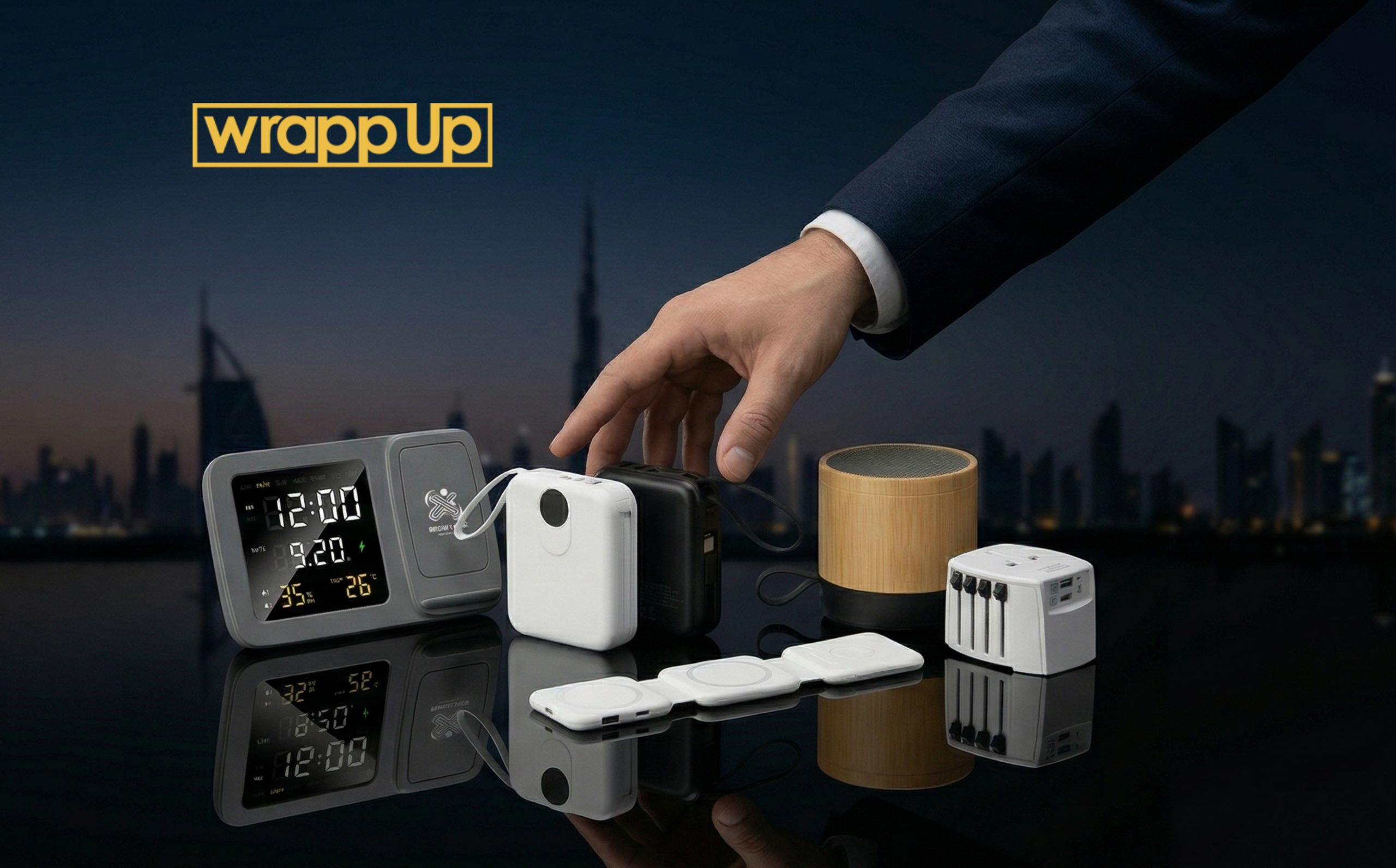 corporate giveaways with custom branded pouch and accessories